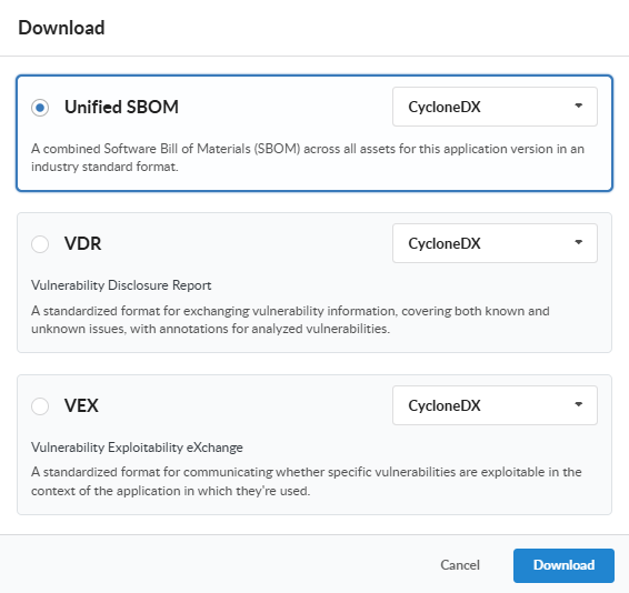 Application Version Report Download